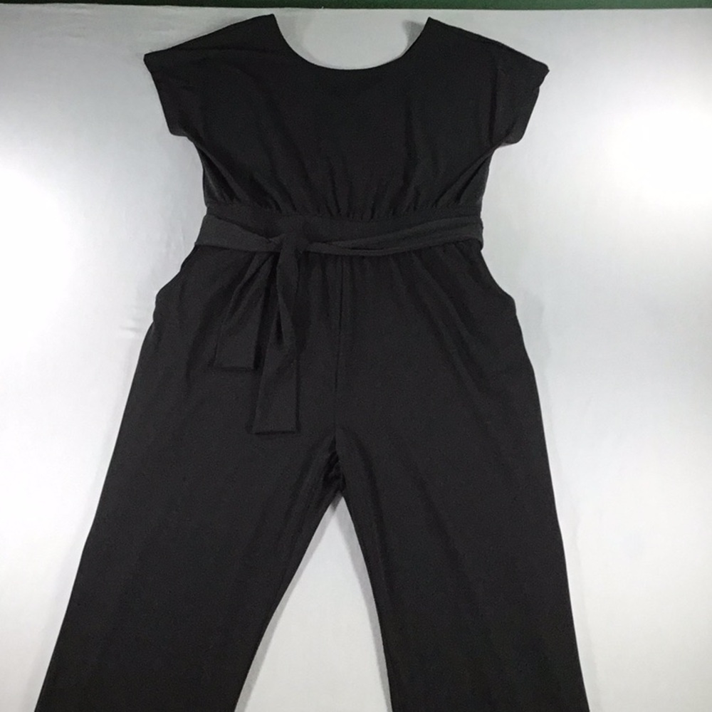 G by Giuliana Regency Glam Black Jumpsuit Self Belt Whimsygoth OnePiece SizeM